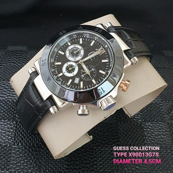 Jam Tangan Pria Guess Collection GC X90013G7S Kulit Ori BM 45mm