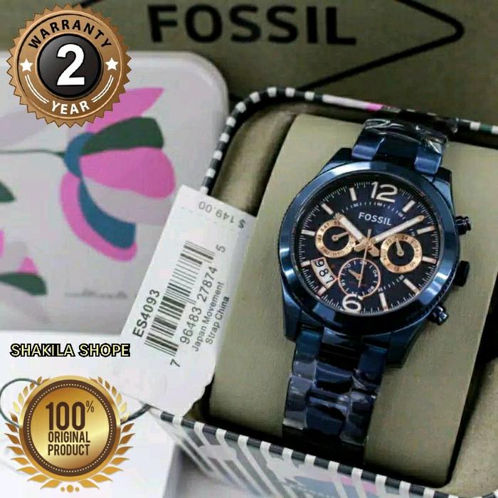 Jam Tangan Fossil ES4093 Special Blue Uk 40mm Original Garansi 2th