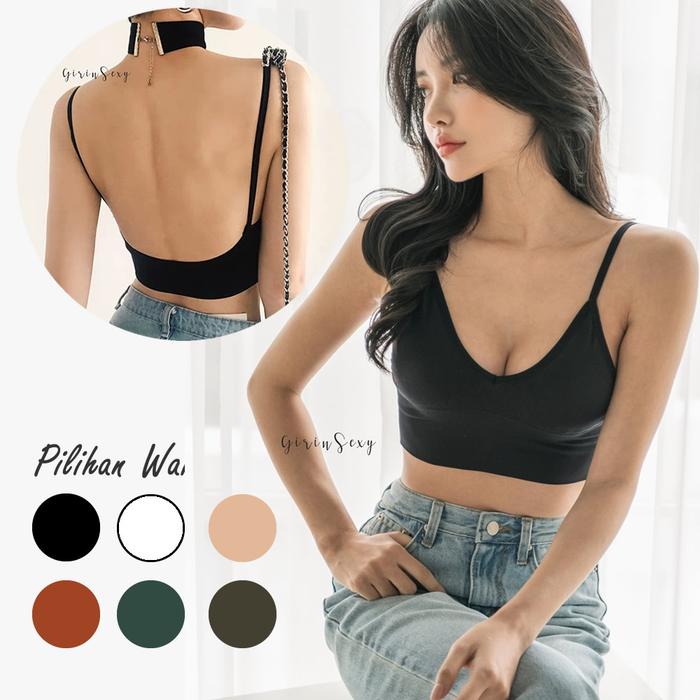 GS0230 lowback tanktop Crop Bralette Bra Kemben Crop Top Tali tipis