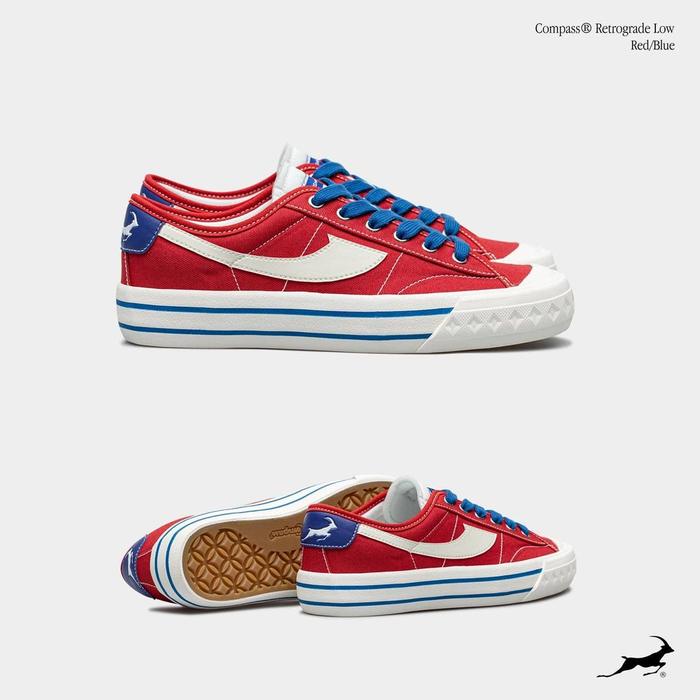 sepatu compass retrograde low red blue size 39 40 41 42