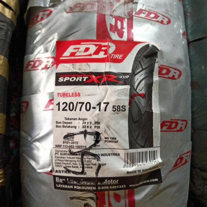 Ban Motor pelek 17 FDR 120 70 17 Sport Evo Ban Belakang Vixion, Byson