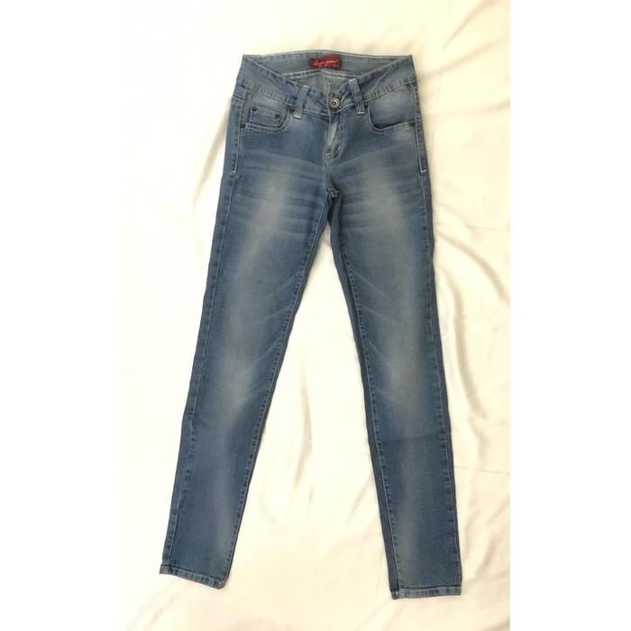 Celana panjang wanita logo jeans biru preloved