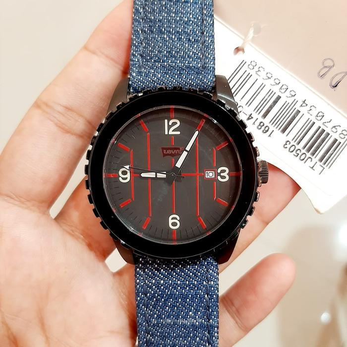 JAM TANGAN PRIA PRIA LEVIS LTJ0503 SILVER BLACK BLUE ORIGINAL GARANSI