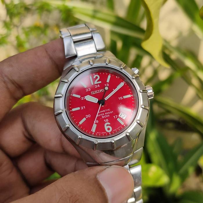 Jam Tangan Second Seiko Kinetic Shappire Crystal 5M42-0F00