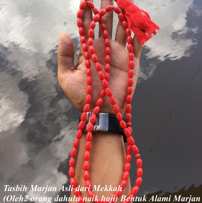 Tasbih Marjan Asli Mekah Bentuk Biji Padi Langka dan Kuno