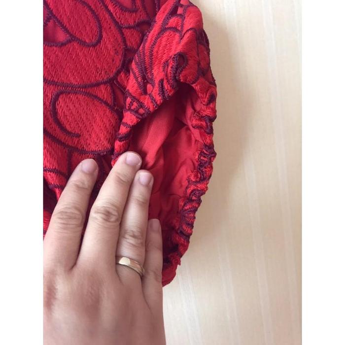 V-2 Terusan Vr 18752 Brukat / Dress Korea Big Size Terbaik