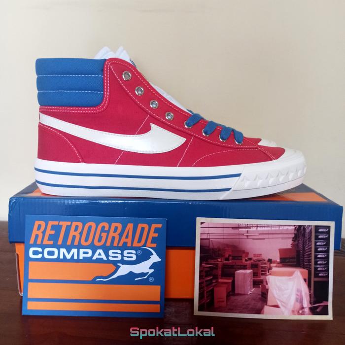 Sepatu Compass Retrograde Retailer Hi/High Red Blue 40 41 42 43 44 45 Original BNIB Fullset