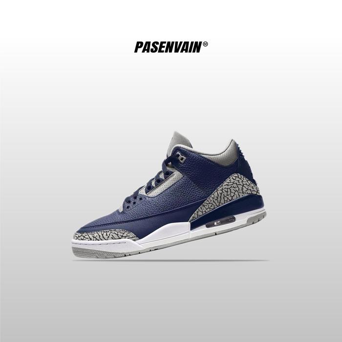 Air Jordan 3 Midnight Navy Georgetown 100% Original