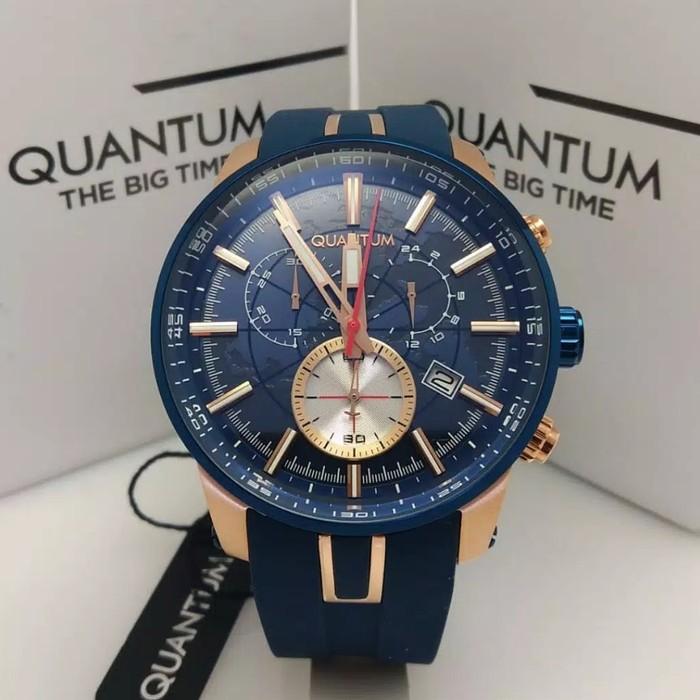 Jam Tangan Pria QUANTUM PWG560.999 Rosegold Blue Original