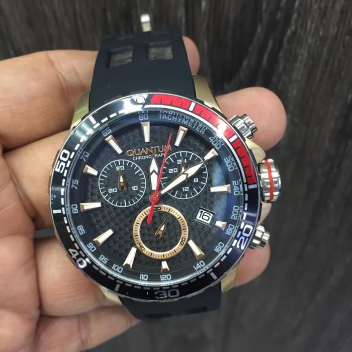 Jam Tangan Pria Quantum HNG834.551 Rosegold Black Original