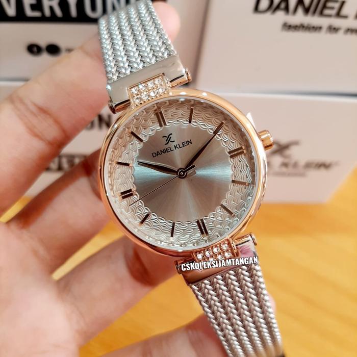 JAM TANGAN WANITA DANIEL KLEIN DK112470-6 SILVER ROSEGOLD ORIGINAL