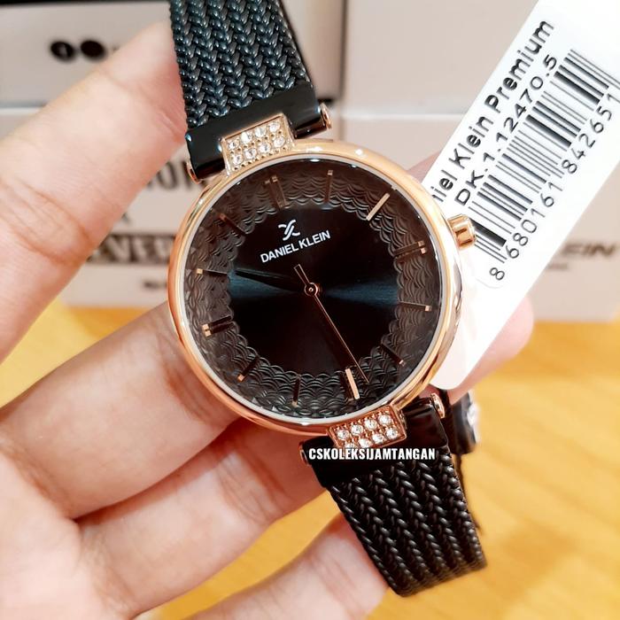 JAM TANGAN WANITA DANIEL KLEIN DK112470-5 BLACK ROSEGOLD ORIGINAL