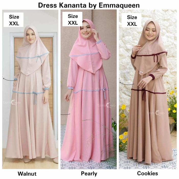 Dress Kananta Size XXL -Hanya Dress- Gamis Pesta Syari by Emmaqueen