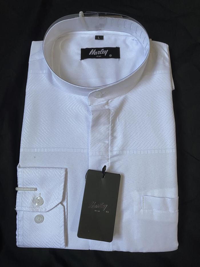 Baju kemko kemeja koko harley Putih polos katun KUALITAS PREMIUM