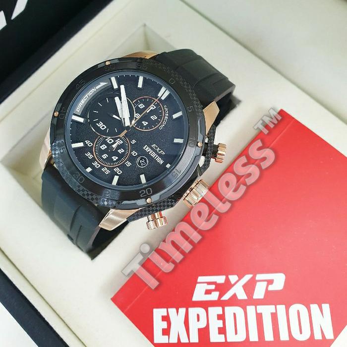 jam tangan pria New Expedition EXP E 6810 M Black Rosegold