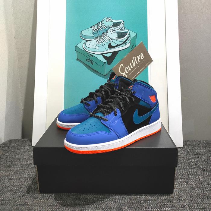 NIKE AIR JORDAN 1 MID GS RACER BLUE ABYSS BLACK BNIB 100% ORIGINAL