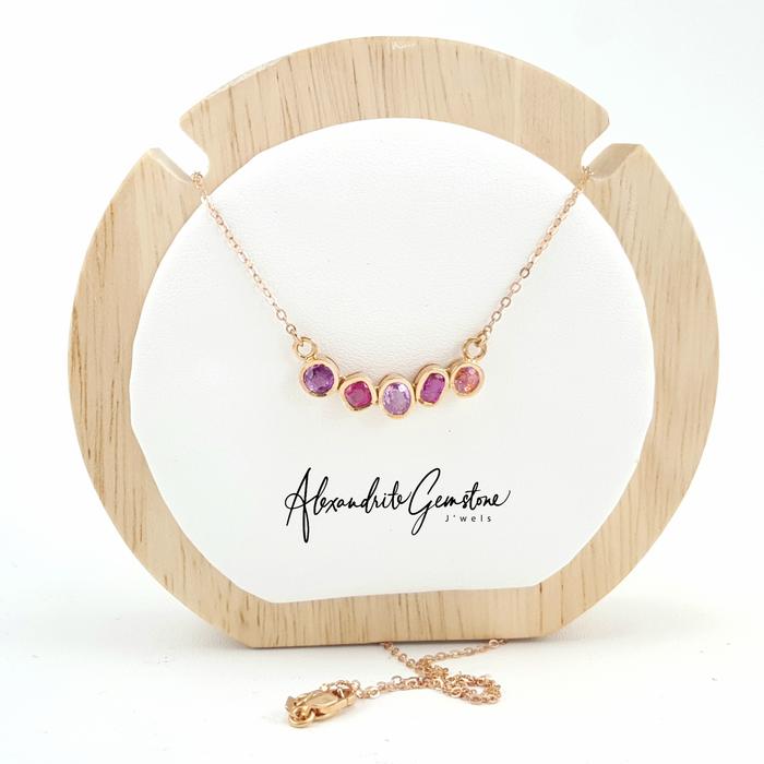 Kalung Rose Gold Natural Fancy Sapphire S0221025 - AG Jewellery