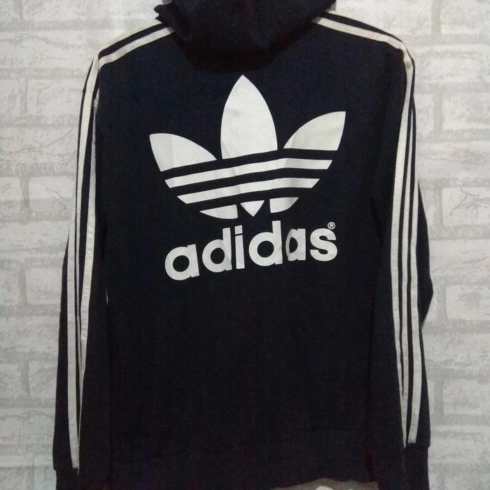 Vintage Adidas BigTrefoil ThreeStripes Essentials ZipHoodie Embroidery