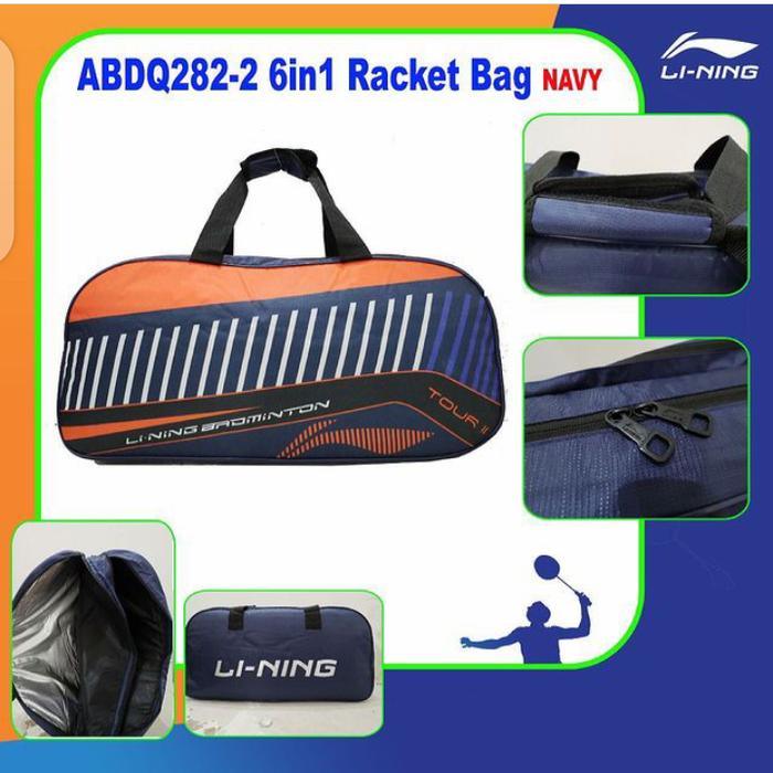 TAS BADMINTON LINING ORIGINAL ABDQ 282 NAVY ORANGE RACKET BAG LI-NING