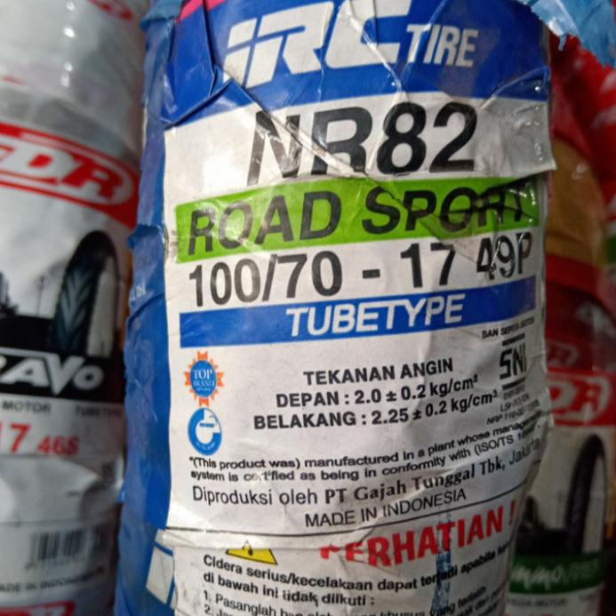 Ban pelek 17 IRC 100 70 17 NR 82 Non Tubeless ban motor Ring 17