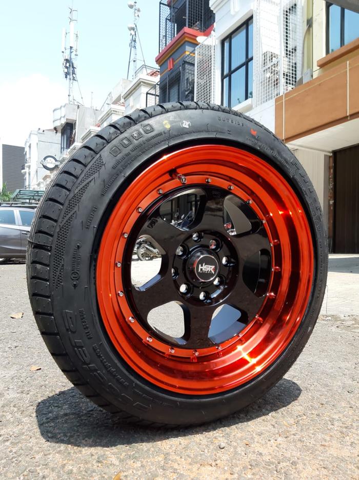 Paket Velg Mobil Ganteng Honda Brio Jazz agya Ayla R15 HSR Rumoi Red