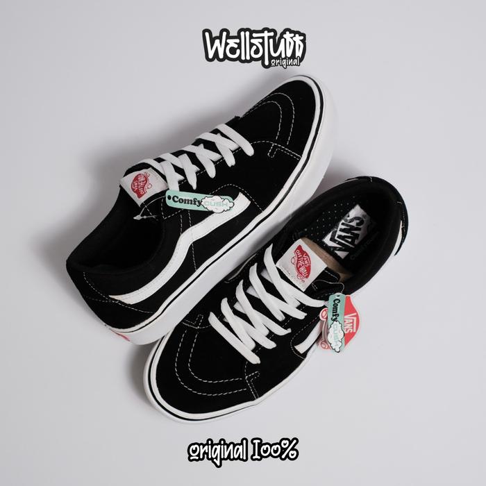 Sepatu Vans SK8 Low Comfycush Original Black White Limited