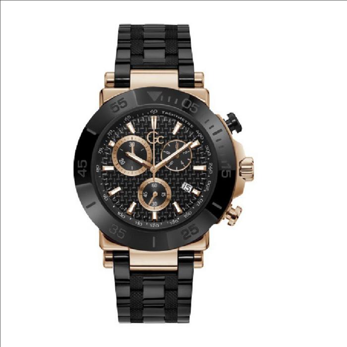 Guess Collection Gc Y70002G2MF Jam Tangan Analog Pria Hitam Original Case 44mm Stainless Steel Dial 