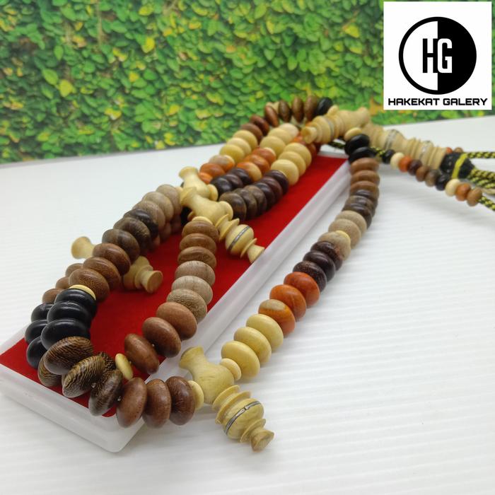 tasbih tijani 10 macam kayu bertuah/kayu langkah 12x8 E83