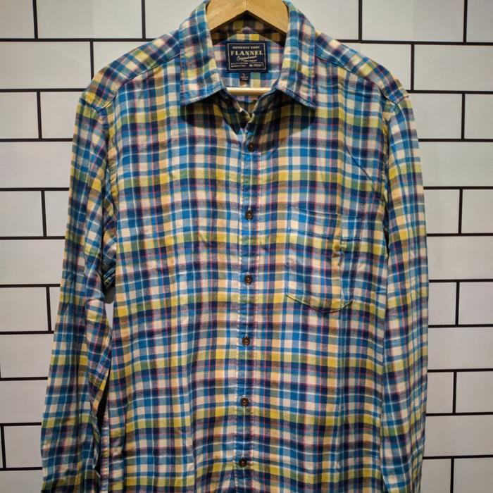 kemeja flanel second uniqlo pria/wanita