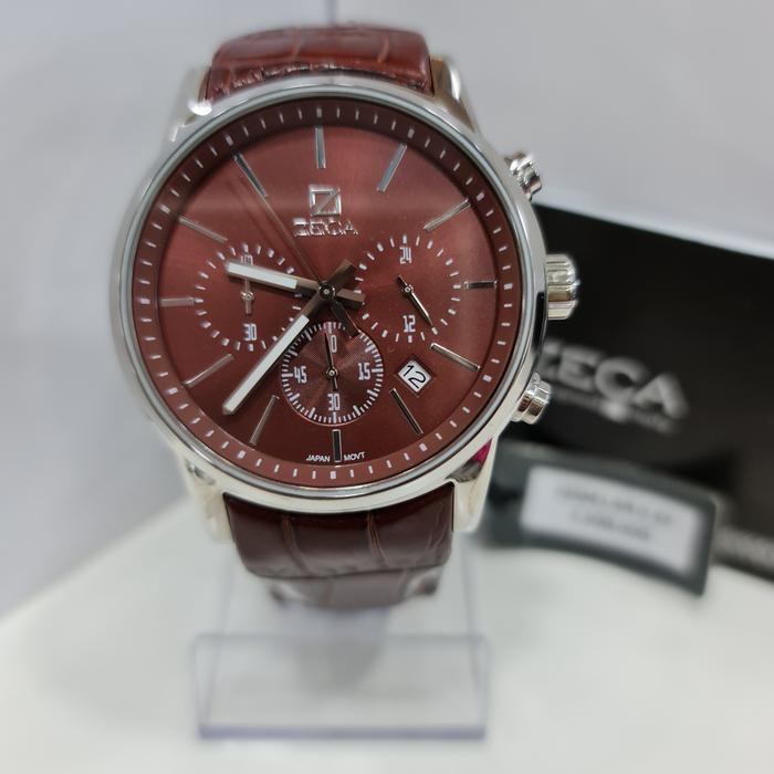 Jam tangan pria Zeca 225M brown silver original
