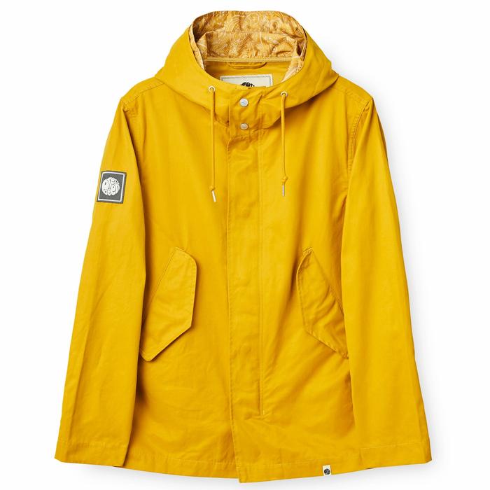 Pretty Green Cotton Zip Up Hooded Jacket (Mustard) Original