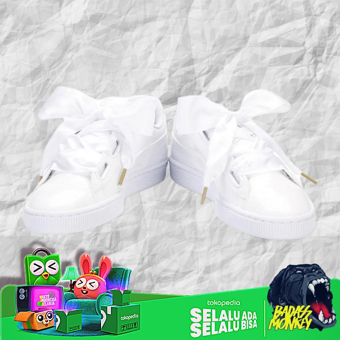 PUMA BASKET HEART PATENT WOMEN WHITE