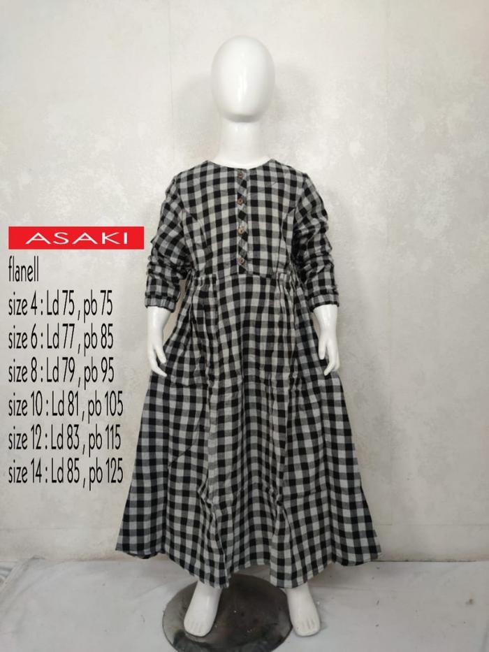 Asaki gamis anak flanel