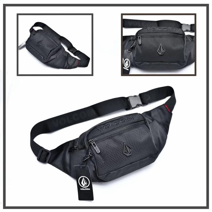 Slingbag Waistbag Weistbag Wesbek Tas Selempang Pinggang Pria Volcom Hitam