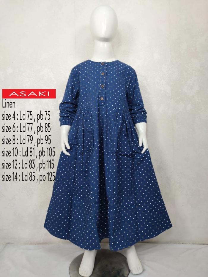 Gamis Asaki anak Linen