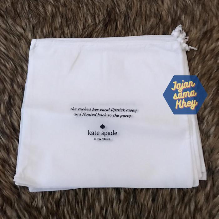 Kate Spade Dustbag Serut / KS Cover / Dust Bag / DB Branded Sarung Tas - Putih, KS L