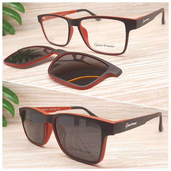 Kacamata clip on GNA GAG5004 Frame kacamata polarized lentur pria