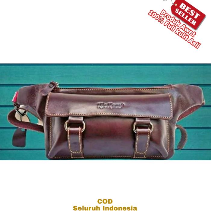 Waist Bag Kickers Tas Pria Bahu dan Pinggang Keren Full Kulit Asli
