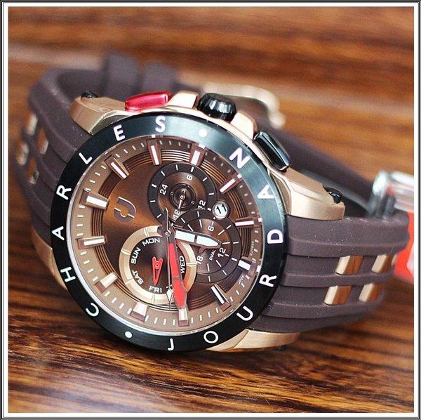 JAM TANGAN PRIA CHARLES JOURDAN CJ1034-1542M ROSEGOLD BROWN ORIGINAL
