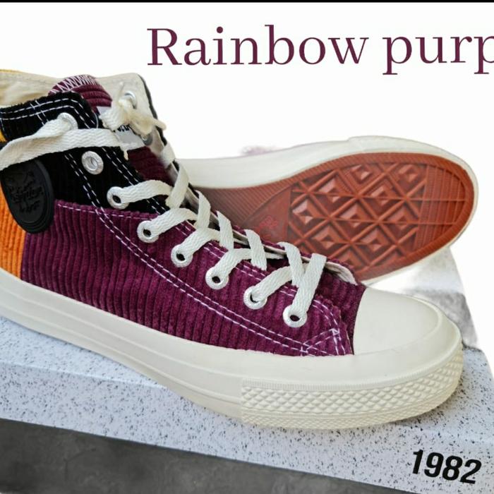 sepatu warrior rainbow purple
