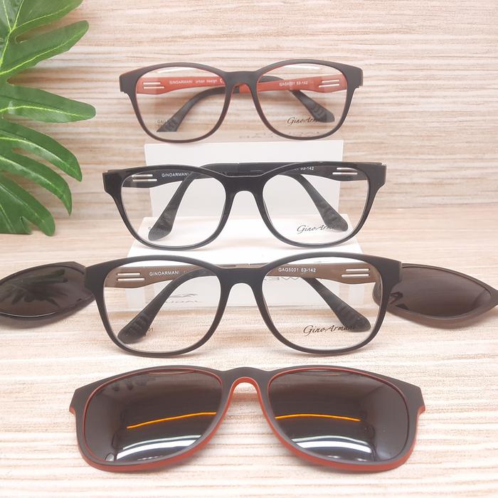 Kacamata pria frame lentur clip on polarized GNA GAG5001