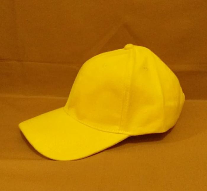 Topi Baseball Rafel Premium Polos Belakang Ring Besi - KUNING KENARI