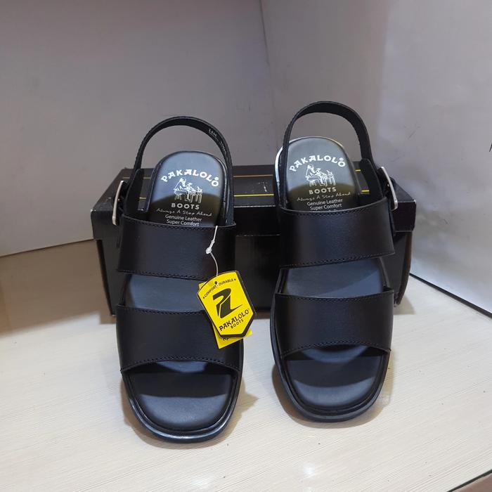 Sandal Tali Kulit Pria Pakalolo 1904 Black