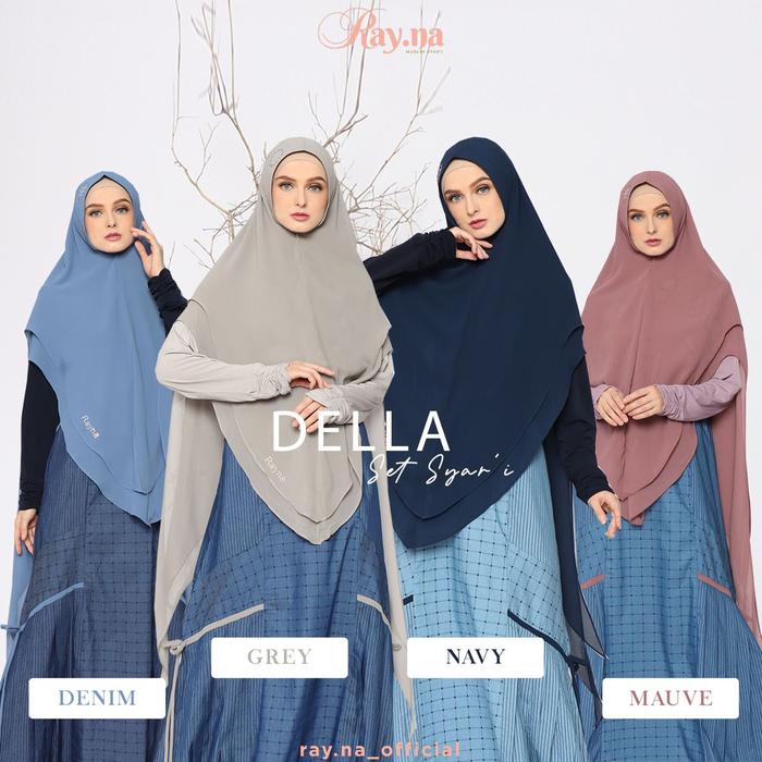 ORIGINAL Gamis Syari Denim Della set vol 2 by Rayna - Ray.Na