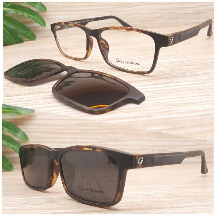 Frame kacamata pria clip on polarized GNA GAG5006