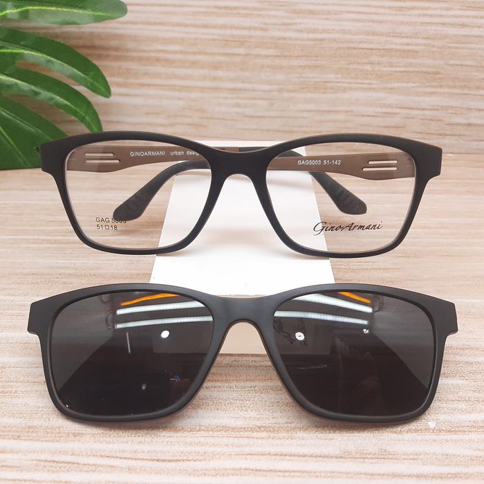 Frame kacamata pria clip on GNA GAG5003 kacamata polarized lentur