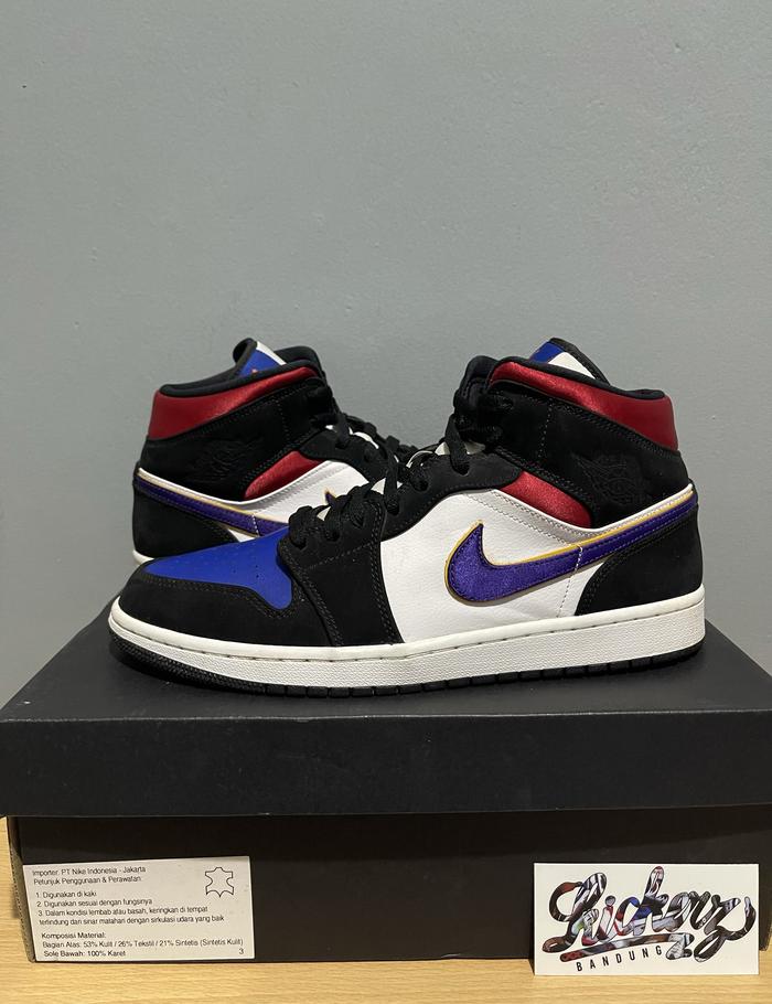 Nike Air Jordan 1 Mid SE Lakers Top 3 Rivals ORIGINAL