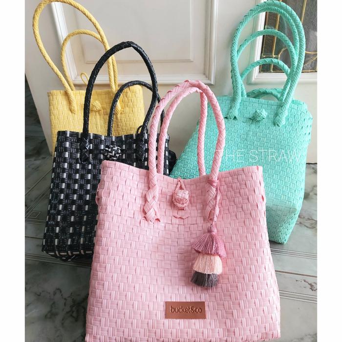 The Straw Bag Tas Anyaman Jali Kekinian Jelly Mini Tote Bag