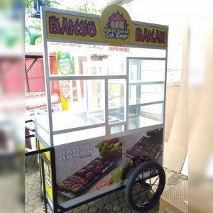 Gerobak Keliling Bakso Bakar Alumunium Gorengan