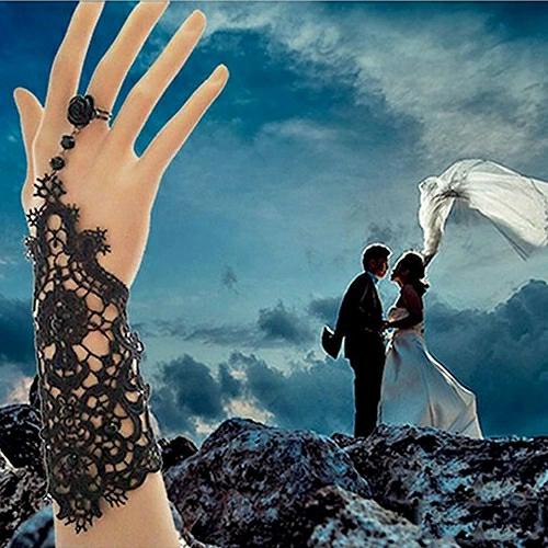Gelang Cincin India Pernikahan Hitam Renda